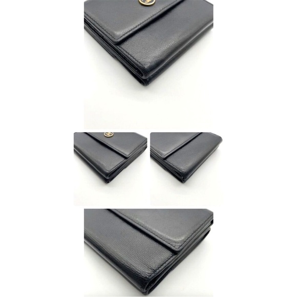 Authentic Black CHANEL COCO DOUBLE HOOK Compact Wallet W/Box - Picture 10 of 16